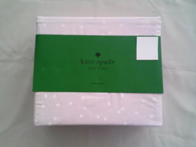 NEW 4pc Kate Spade Queen Sheet Set Pink with White Dots All-Over