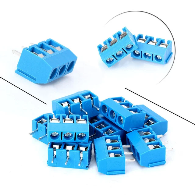 10PC KF301-3P Pitch 5.0mm 3-Pin Connect Terminal Screw Connector 12A 300V PCB US