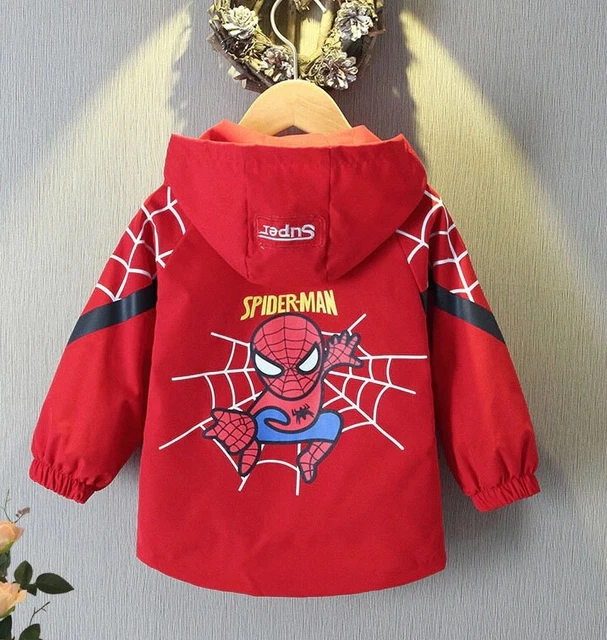 Giacca bambini Spiderman Giubbino autunnale giubbetto cappuccio bimbi