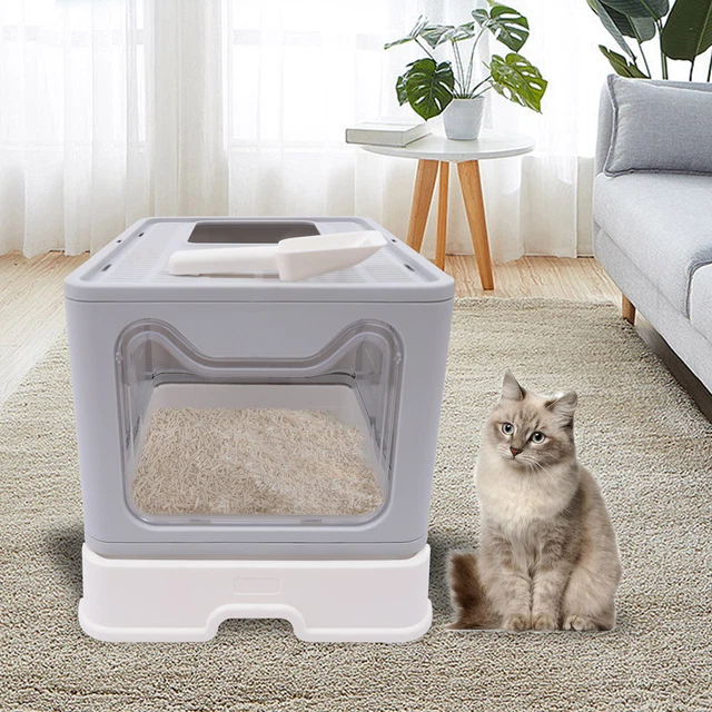 ENCLOSED EXTRA GIANT Cat Litter Box SelfCleaning Kitty Toilet House
