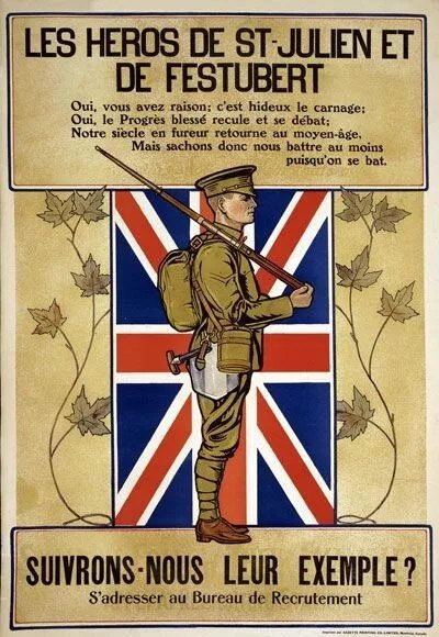 84160 Vintage French Canadian British Empire Enlist Wall Print Poster AU