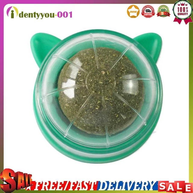 Bola giratoria de hierba gatera para gatos bolas naturales para lamer hierba gatera bocadillos (verde)