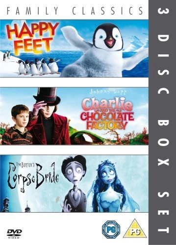 HAPPY FEET/CHARLIE AND the Chocolate Factory/Corpse Bride DVD