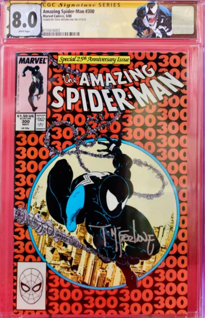 AMAZING SPIDER-MAN 300 CGC 8.0 SS - signed Todd McFarlane - Custom Venom Label