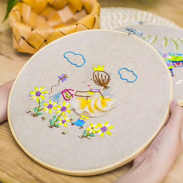 1 stück 34 cm bambus stickrahmen kreis rahmen diy handwerk kreuzstich chinese