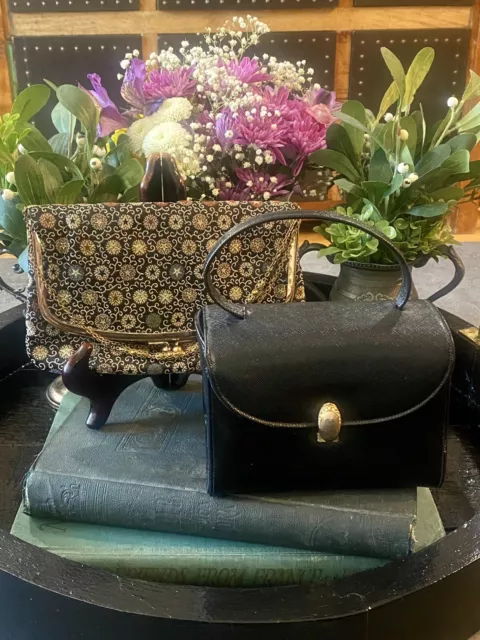 Collection Of 2 Vintage 1950s Evening Handbags