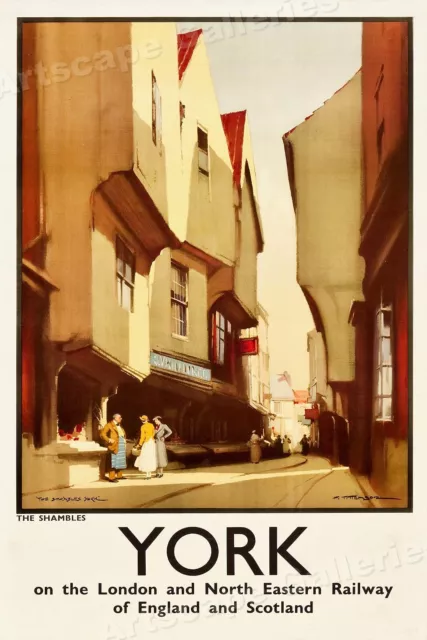 1939 “York England” Vintage Style British Travel Poster - 16x24