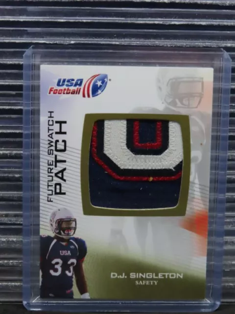 2012 USA Football D.J. Singleton Future Swatch Letter Patch RC #FS-13