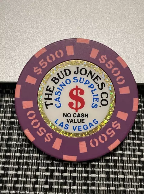 ((Rare)) $100 Bud Jones  Manufacturer's Sample Casino Chip Gambling Poker Chip