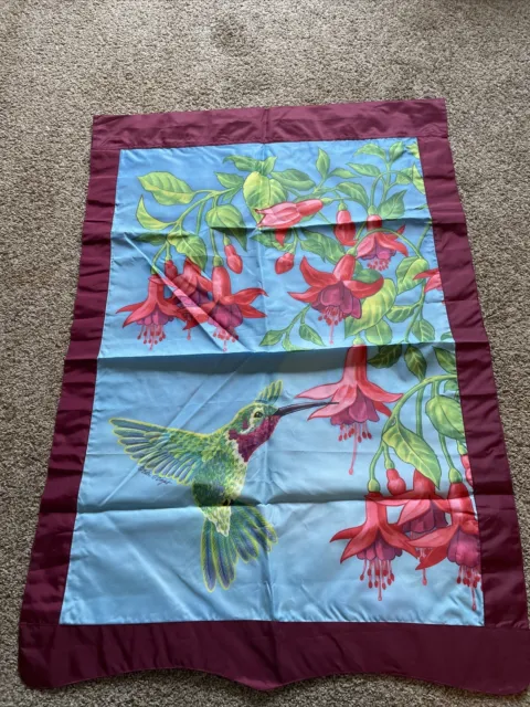 Vintage Beth O’Bryant Hummingbird Patio/Garden Flag 42x29