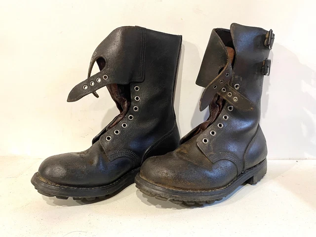 Bottes De Rangers Modèle Armée Française BMJA - Taille 45 - Cuir Noir - Neuves Réglementaires