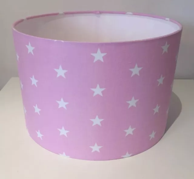 Handmade Lampshade Pink with white stars, ceiling or lamp, various sizes