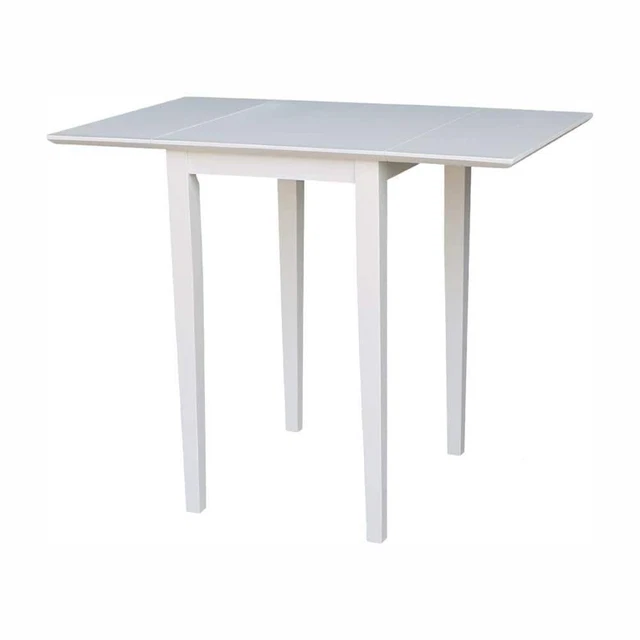 International Concepts Dining Table 29" x 20.6" x 29" Wood Drop Leaf Pure White