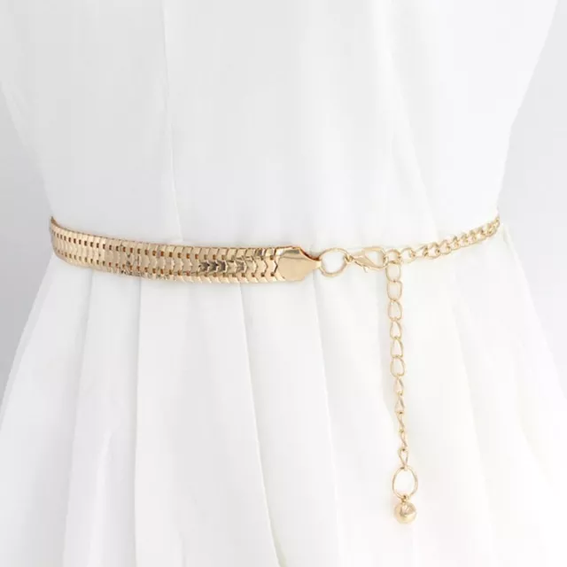 Simple Casual Trouser Dress Belts Gold Chain Belt Waist Strap Metal Waistband