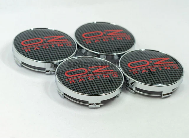 4PCS 60MM OZ Racing Hubcaps Rim Caps Wheel Center Caps Badges Logo Grey ...