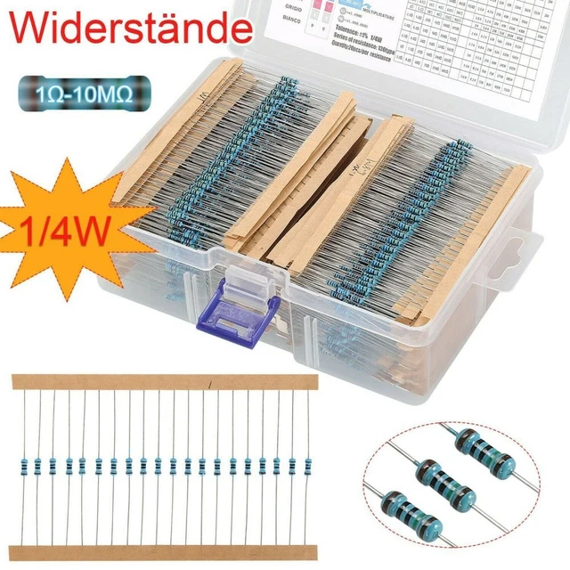 2600 pz SET RESISTENZE 1/4W strato metallico pellicola metallica resistenza assortimento DE