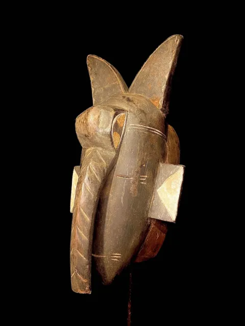 Vintage Hand Carved Wooden Tribal African Art Elephant Mask-2818