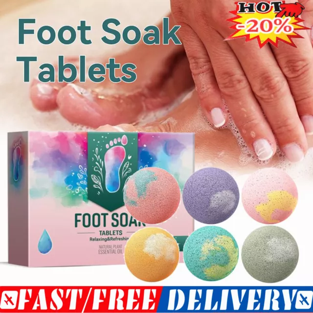 Foot Bath Bombs 6balls ,Organic Foot Soak with Bath Salt,Foot Spa Bomb Rich Esse