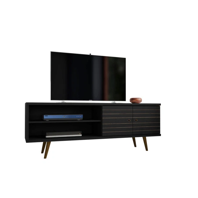 Manhattan Comfort Liberty 62.99" Mid Century - Modern TV Stand with 3 Shelves