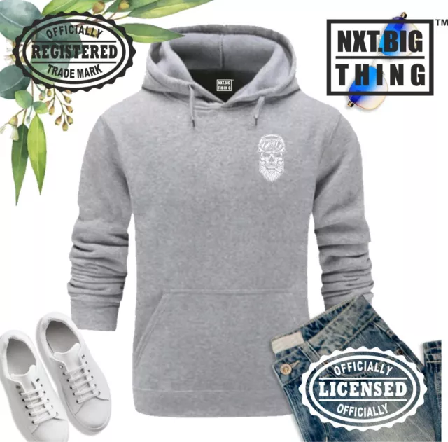 Felpa con Cappuccio Teschio Barbuto Bici Tascabile Abbigliamento Biker Racer Moto Top 3