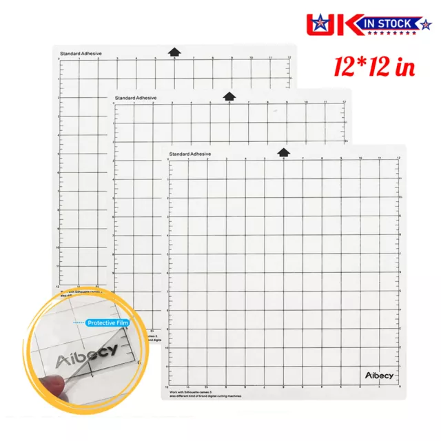 3PCS 12 inch Replacement Cutting Mat Transparent Adhesive For Silhouette Cameo