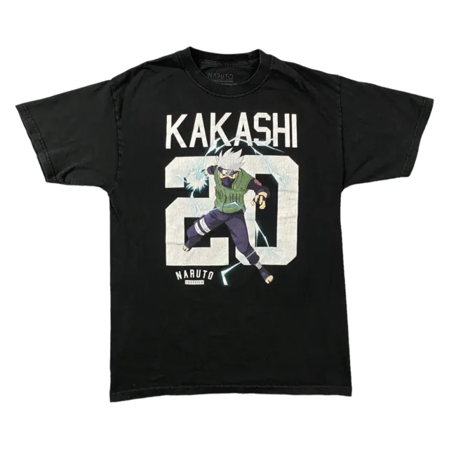 Vintage Y2K Kakashi Naruto ANIME Shirt Men’s Medium Black Graphic Tee 2002