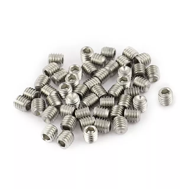 50Pcs M3 x 3 mm en acier inoxydable vis à six pans creux sans tête Ver à cuvette