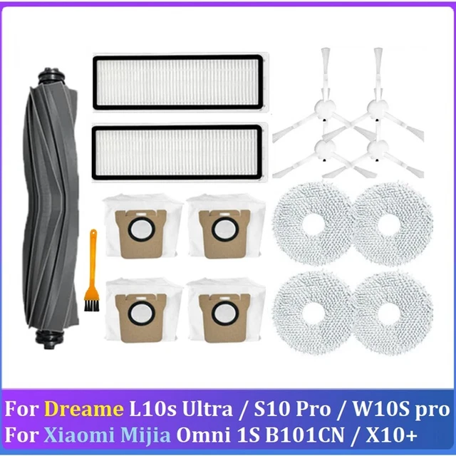 Set Ricambi Per Aspirapolvere Robot Xiaomi Mijia Pro STYTJ02YM E Viomi V2 P – 2 Spazzole Principali, 4 Laterali, 4 Filtri, 4 Panni – Kit Manutenzione Completo