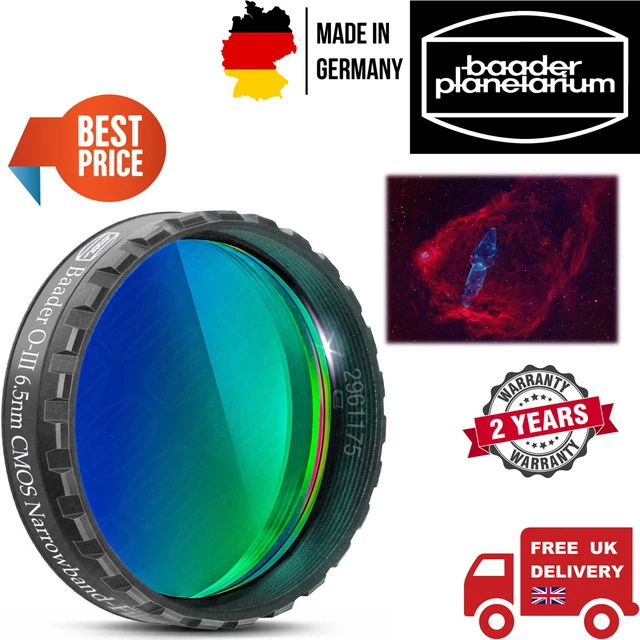 Baader O-III 11⁄4"" CMOS-optimizado 6,5 nm filtro de banda estrecha (Stock del Reino Unido)