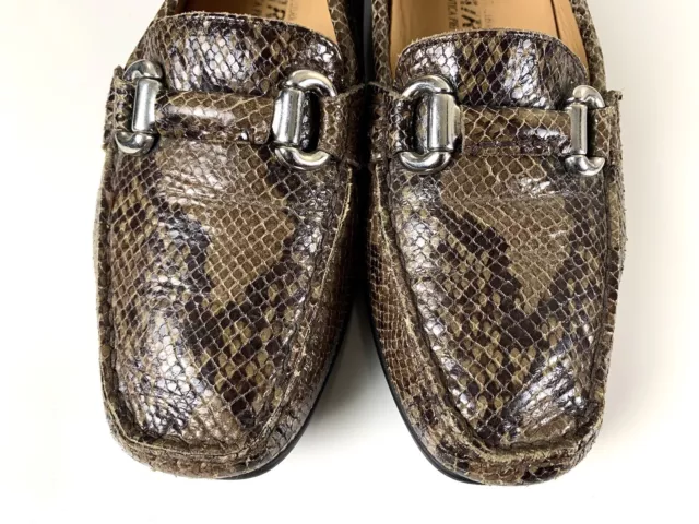 MEPHISTO COOL-AIR SNAKE Skin Print Leather Moc Loafers Shoes Women's SZ ...