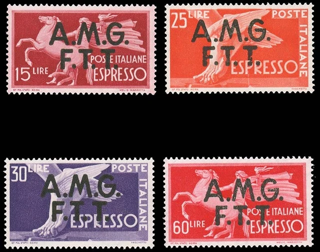 Italy TRIESTE ZONE A 1947-48 SPECIAL DELIVERY SET MNH #E1-E4 CV$190.85