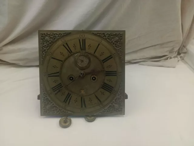 Antique longcase 8day clock movement Brass Dial