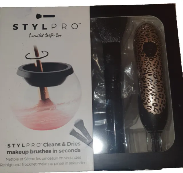 STYLPRO Makeup Brush Cleaner Gift Set - Cheetah Limited Edition  ~New ~