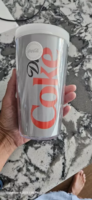 Tervis Tumbler Diet Coke Can Wrap Gray 16 oz Coca Cola White lid