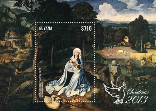 Guyana 2013 - Christmas Art - Souvenir Stamp Sheet - Scott #4266 - MNH