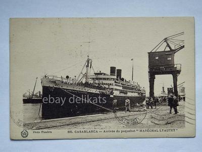 CASABLANCA nave ship MARECHAL LYAUTEY old postcard vecchia cartolina 
