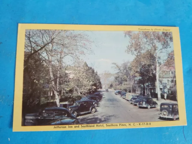 Vtg Unused Postcard.jefferson Inn & Southland Hotel,Southern Pines,N.c.*P1*