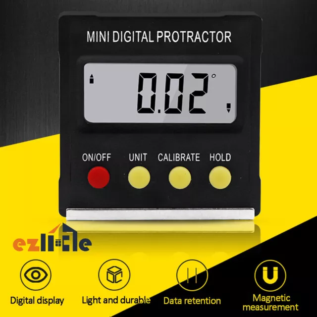 Magnetic Bevel Level Digital Protractor Measure Inclinometer Angle Finder Gauge