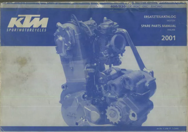 KTM 400 520 EXC 2001 Factory Issue Parts List Book Catalog Manual ENGINE EA16 #