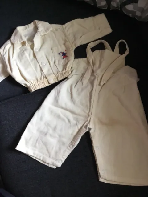 Vintage Corduroy Jacket/ Pants Infant Outfit Clown Yellow