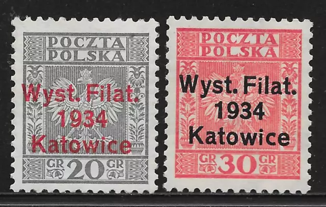Poland stamps 1934 MI 285-286   MLH  VF