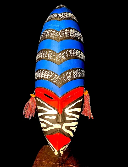 African wall décor Mask Hand Carved Vintage Wall Hanging Zebra mask -6209