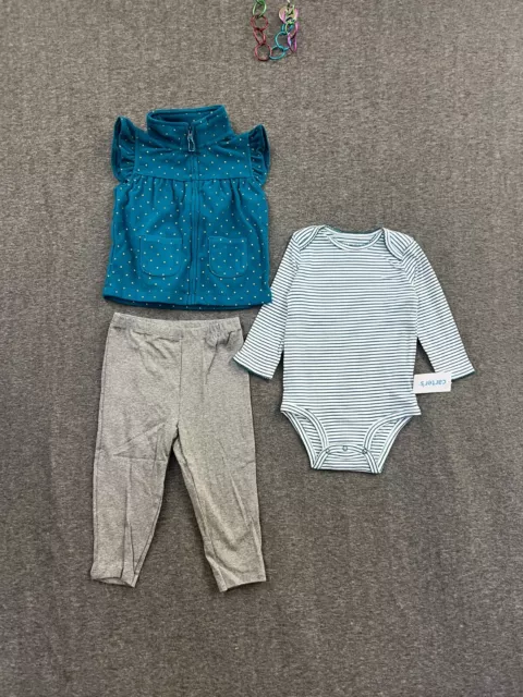 Carter's Baby Girl 24 Months/ 3 Piece Vest-BodySuits-Pants Set NWT