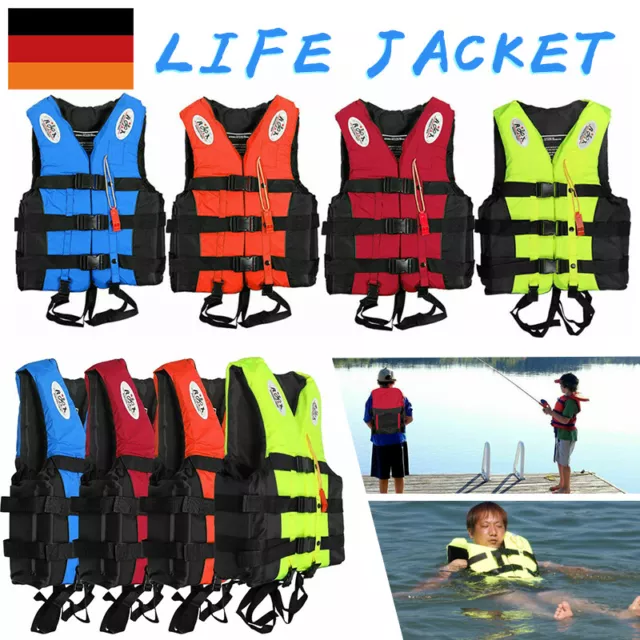 Rettungsweste Weste für Erwachsene Kinder Bootfahren Schwimmweste Schwimmhilfe