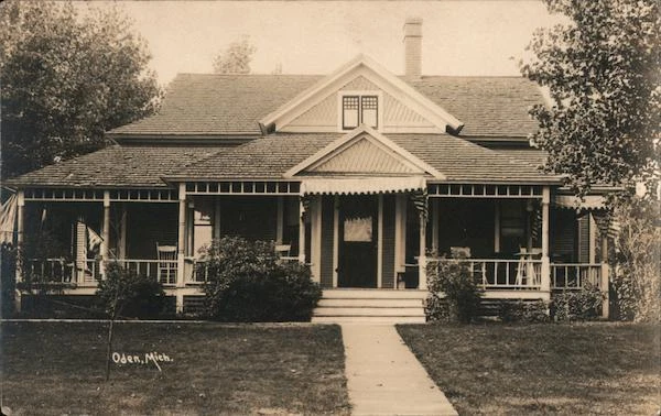 RPPC Oden,MI House Emmet County Michigan Real Photo Post Card Vintage