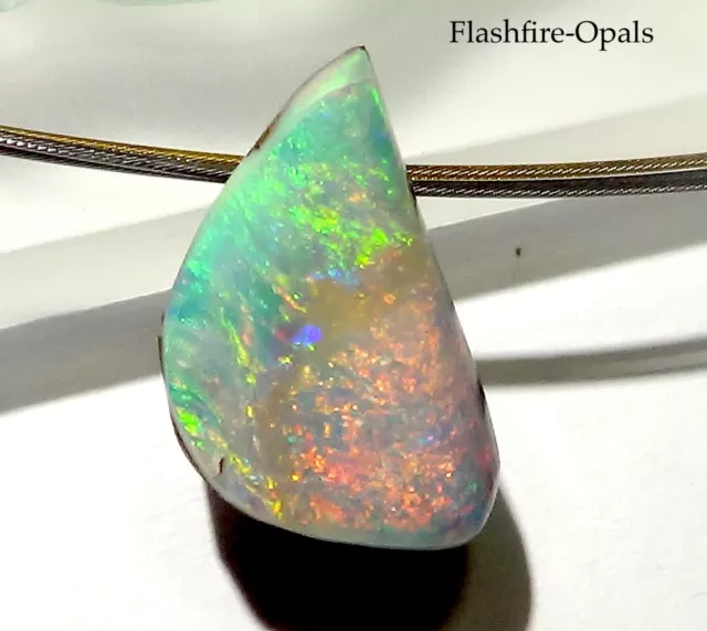 9,0ct! Edler  Boulder OPAL Anhänger Gold-Orange-Rot-Grün    FLASHFIRE-OPALS