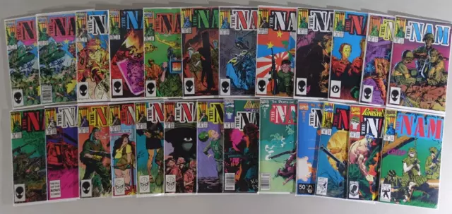 Lot of 25 The ‘Nam Comics #s 1-18, 53, 55, 56, 65, 66, 68 high grade NM copies!