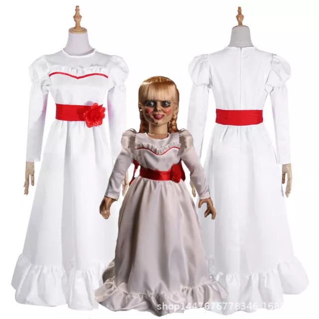 The Conjuring Doll ANNABELLE Kids Girls Fancy Dress Halloween Cosplay Costume UK