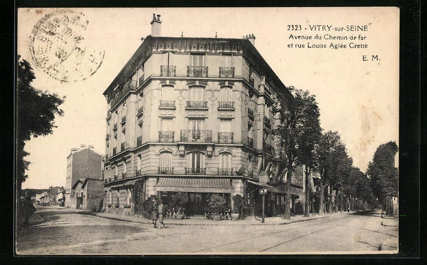 CPA Vitry-sur-Seine, Avenue du Chemin de fer and rue Louise Aglée Crette 1932