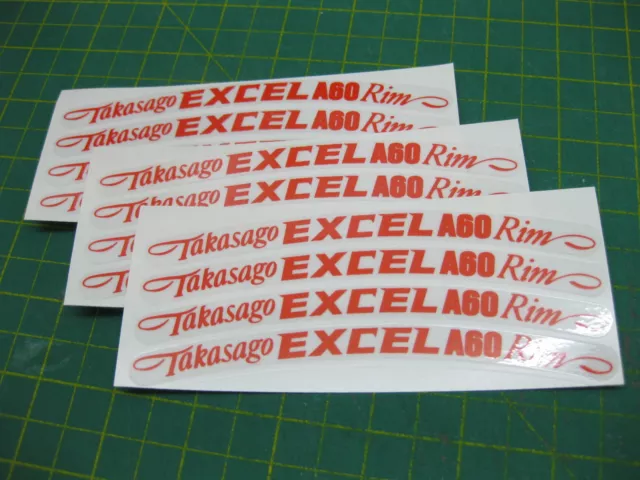 12 Takasago Excel A60 Wheel Rim Stickers Colour Choices All Models